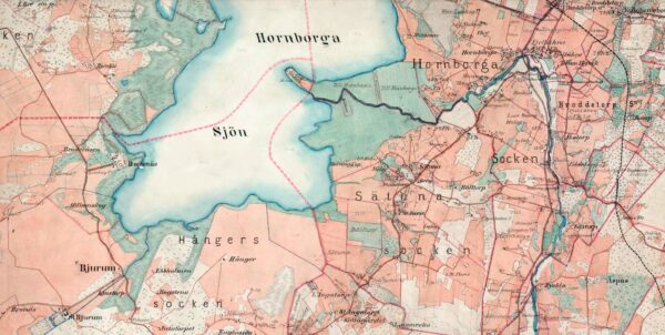 Karta över Hornborgasjön