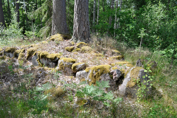 Stensättning i form av en treudd